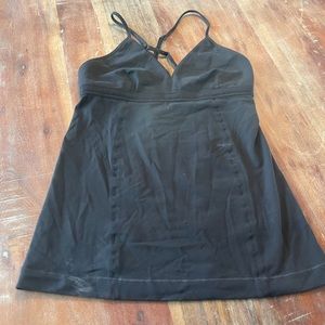 Black straps lululemon yoga top size 4
